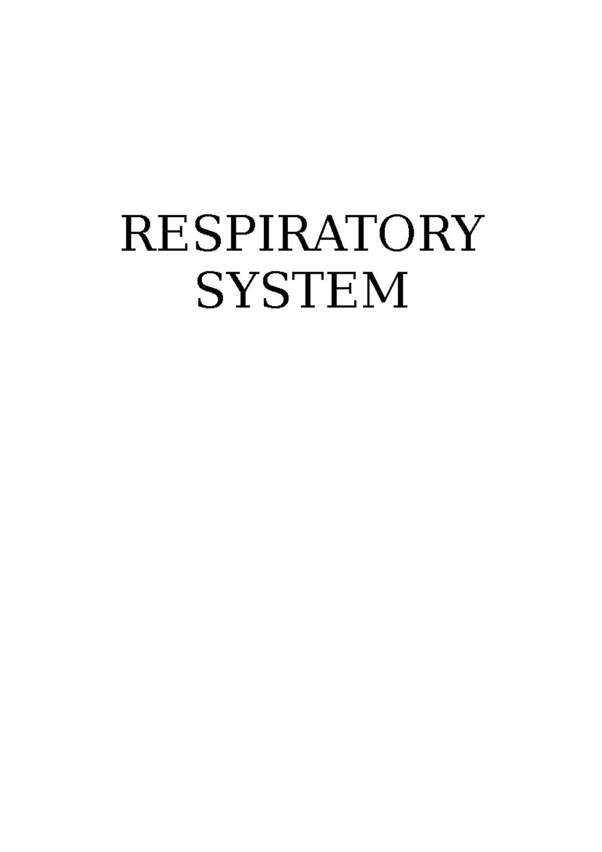 Lecture 9&10 - Respiratory System - RESPIRATORY SYSTEM DIVISION OF THE ...