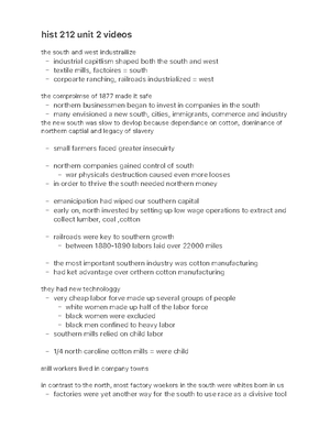 HIST 212 Chapter 20 Notes - Chapter 20: The Rise of an Urban Order ...