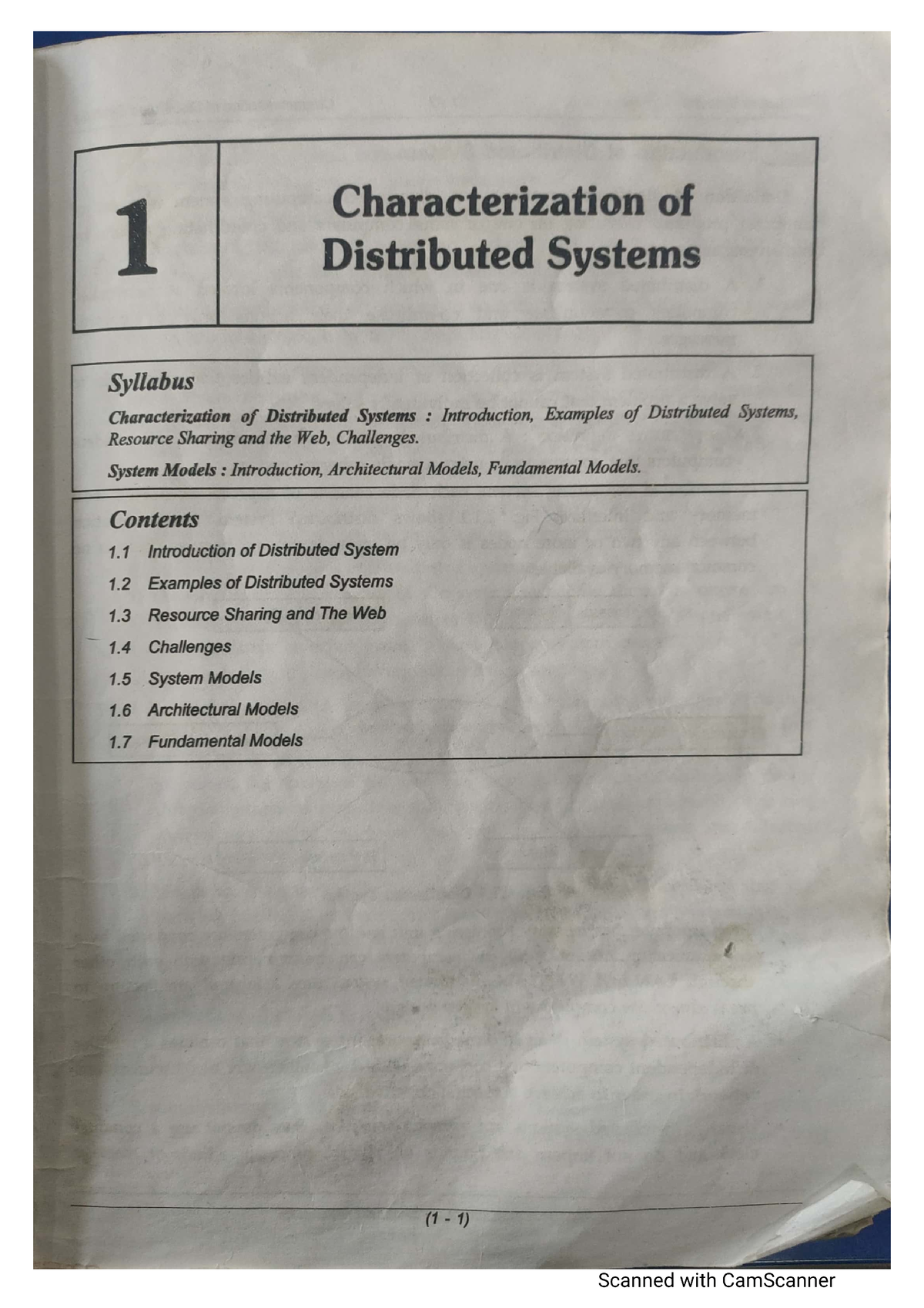 Unit 1 DS CSE DISTRIBUTED SYSTEM R18 B.Tech. Cse Computer