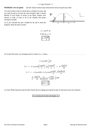 PHYS 105 PAST EXAM QUESTIONS - general physics - Studocu