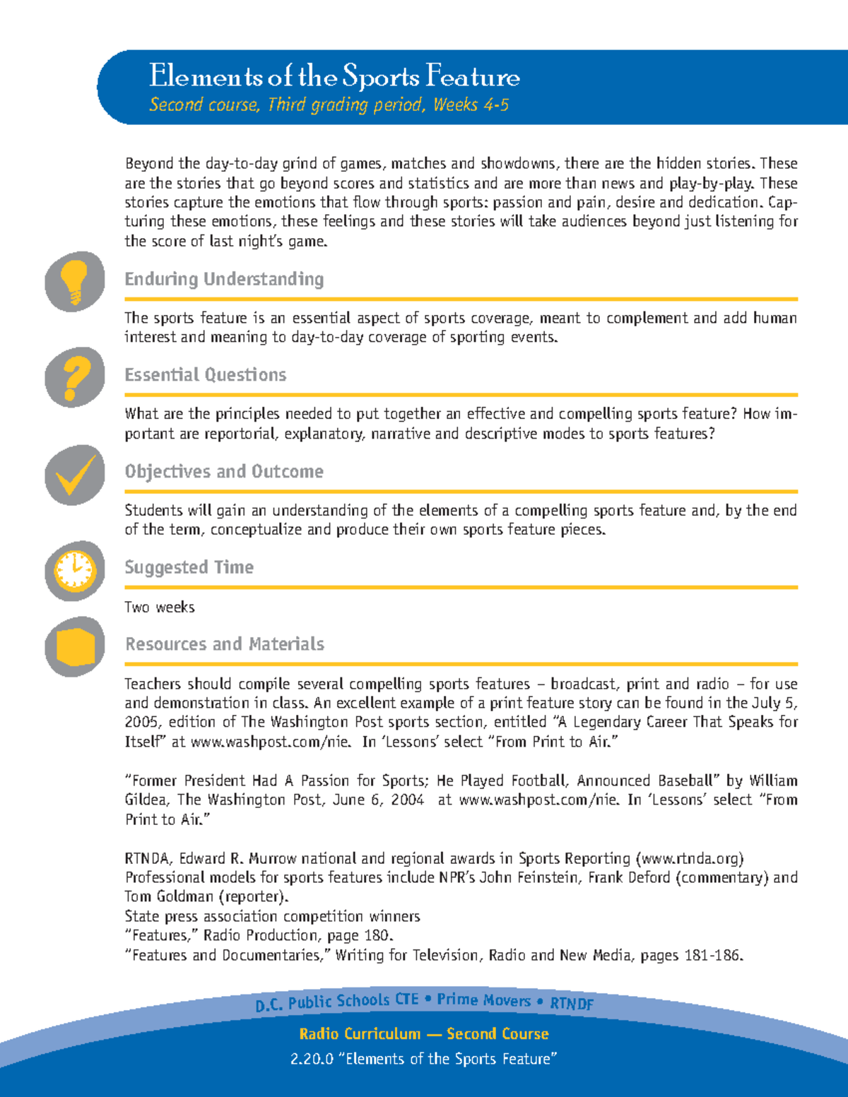 C2L15 The-Sports-Feature - Radio Curriculum — Second Course D. Public ...