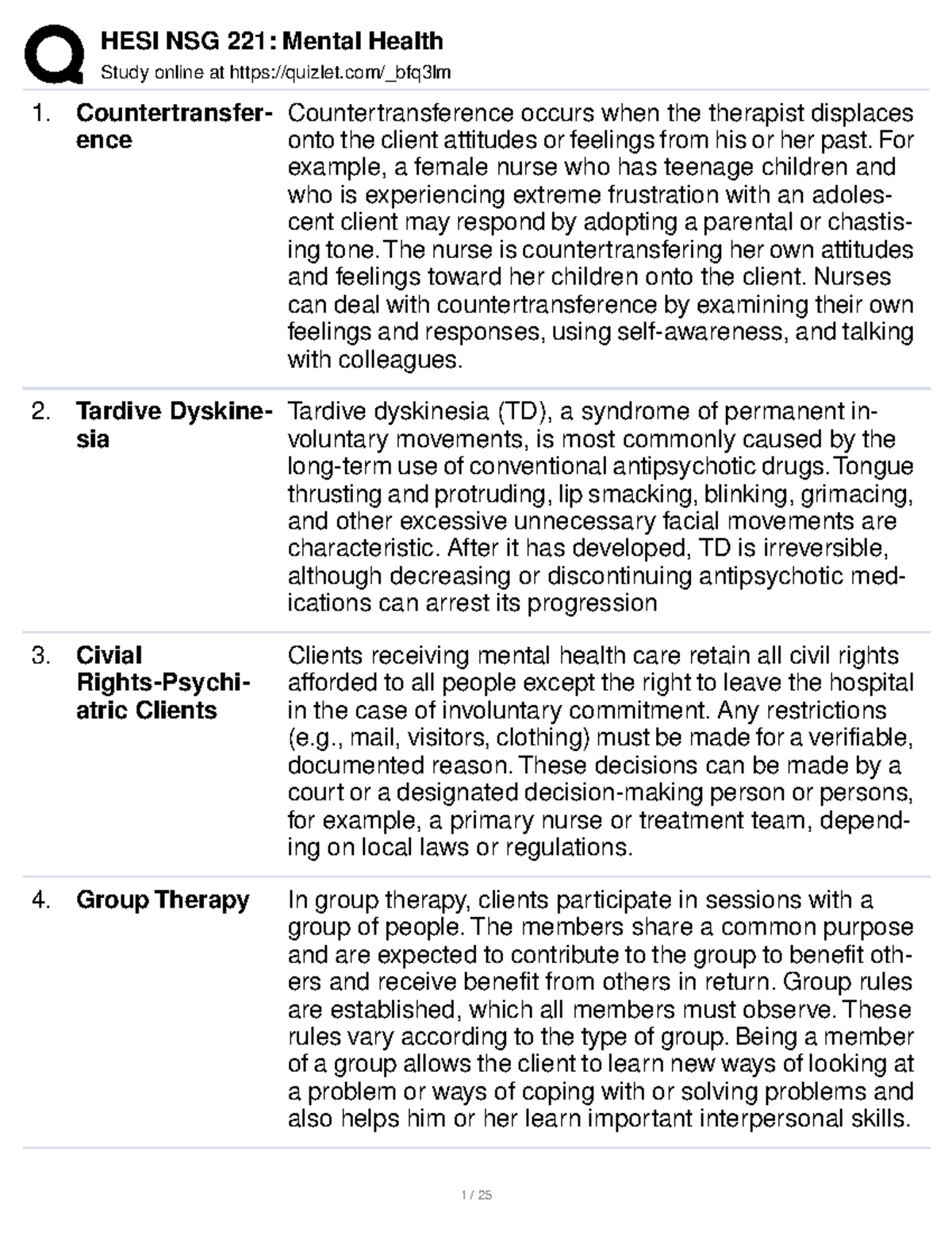 psychosis hesi case study quizlet