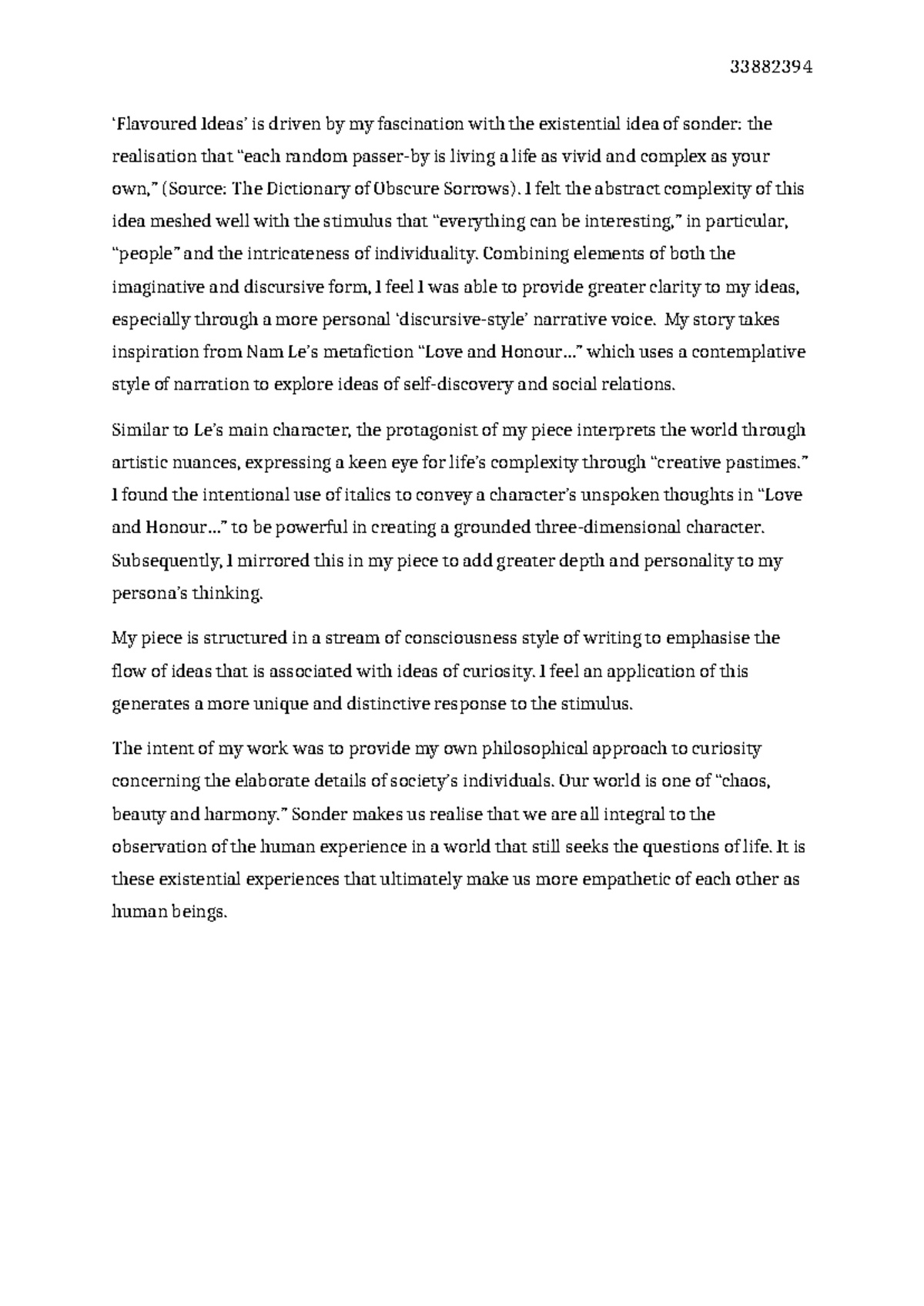 MOD C HSC Reflection 6 8 33882394 ‘Flavoured Ideas’ is driven by my fascination with the Studocu