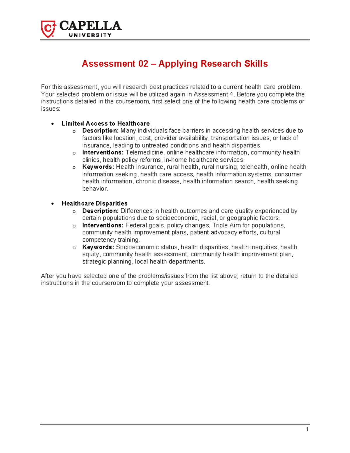Nhs fpx4000 assessment 02 supplement applying research skills A ...