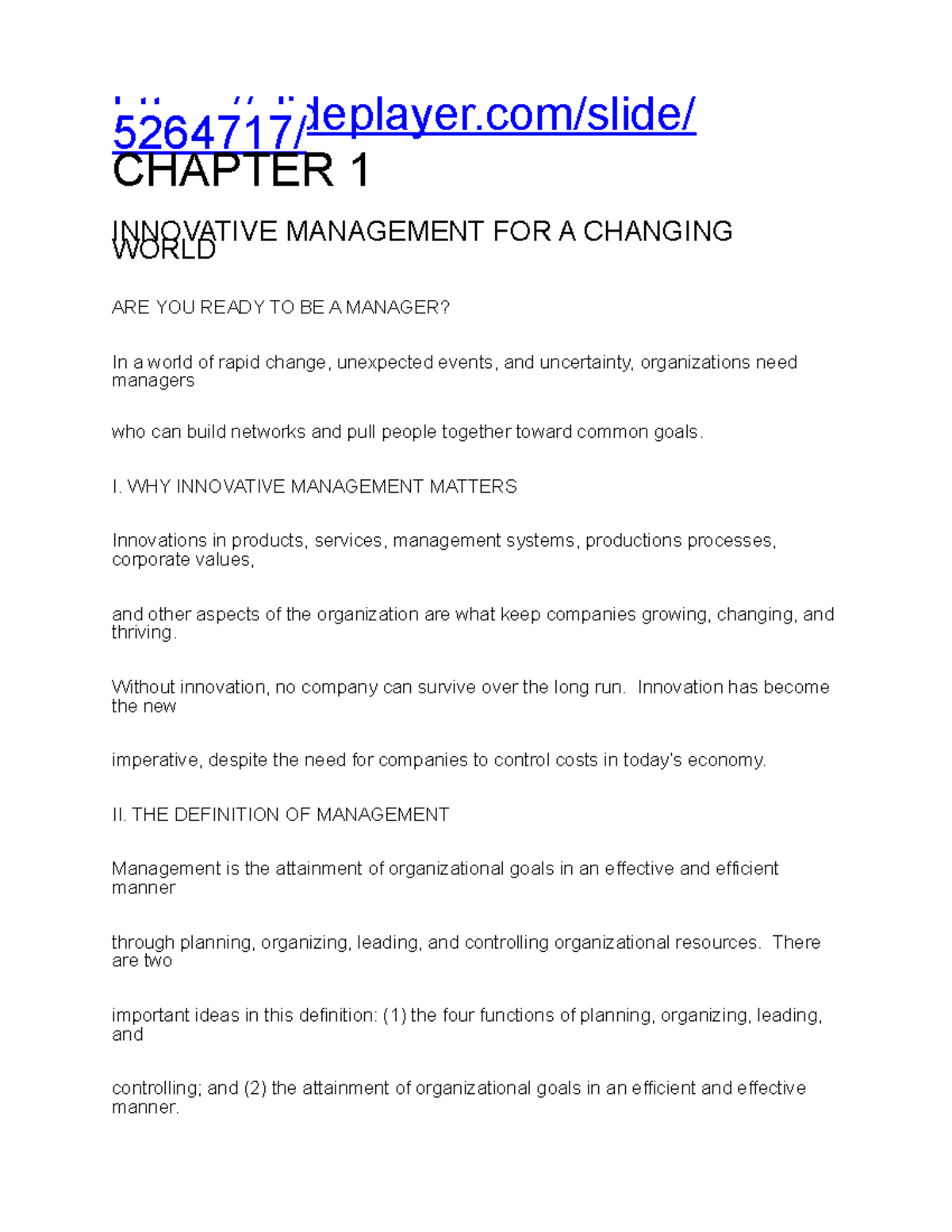 Management Chapter 1 Slideplayer Slide 5264717 Chapter 1 Innovative Management Chapter 1 Slideplayer Slide 5264717 Chapter 1 Innovative