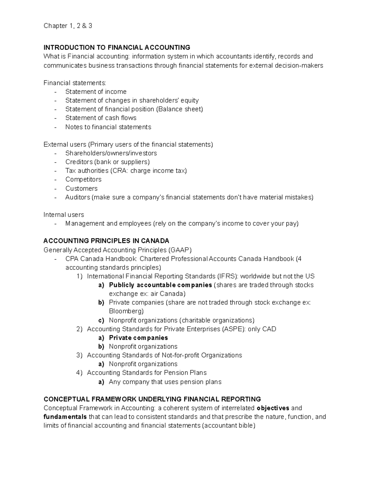 Week 1 - Lecture and textbook notes - INTRODUCTION TO FINANCIAL ...