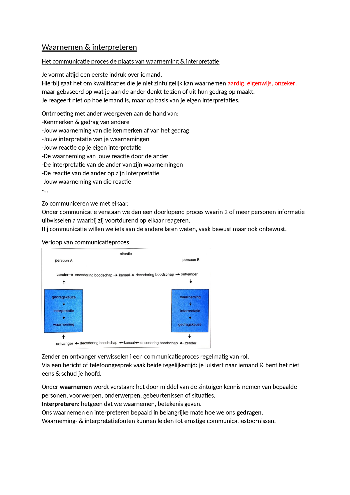 H 1 Waarnemen & Interpreteren - Waarnemen & Interpreteren Het ...