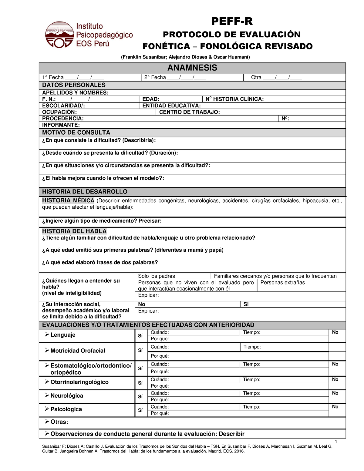 PEFF R Protocolo DE Evaluación Fonética Fonológia PEFF 2017 03 - 1 ...