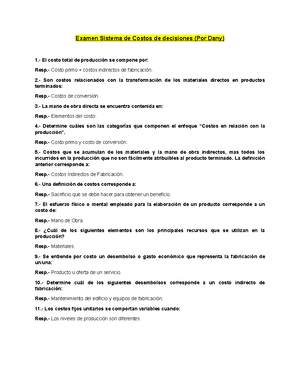 M Sistema De Costos De Decisiones Rea Negocios Curso Sistema De Costos De Decisiones