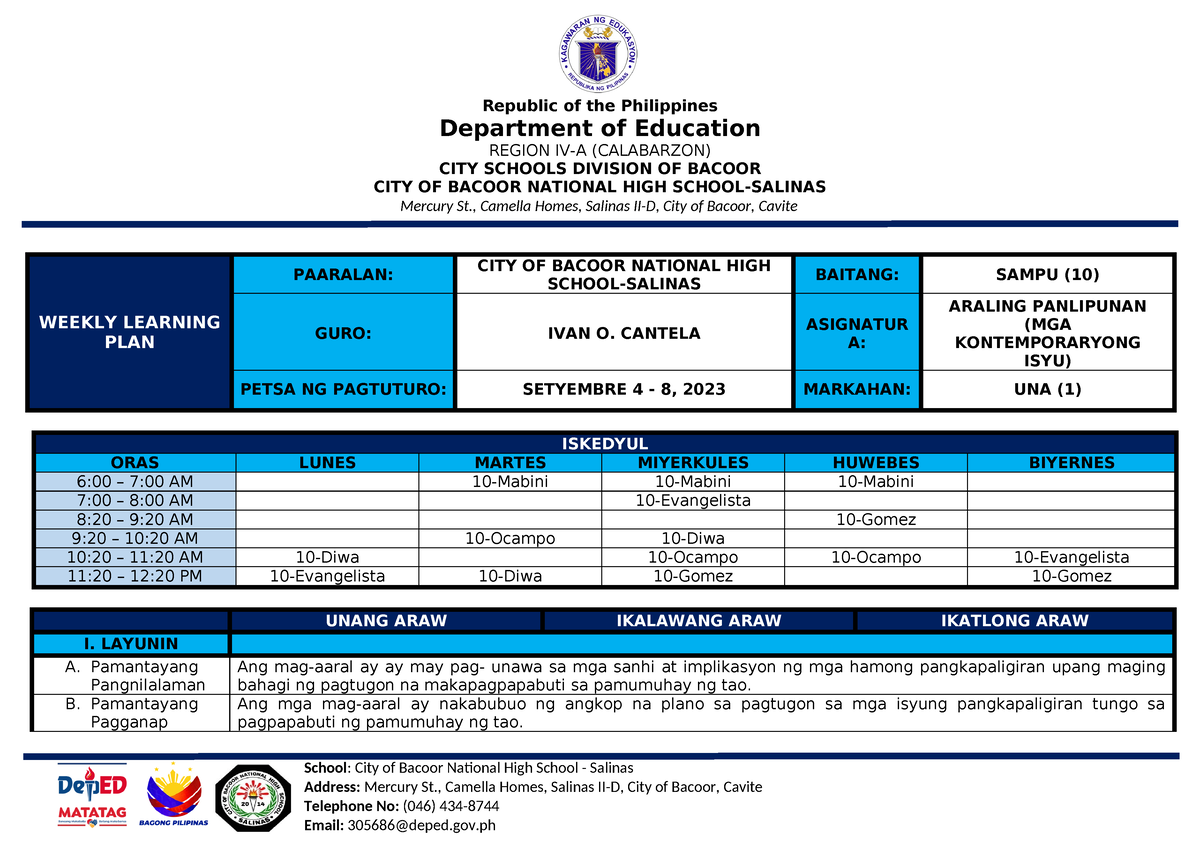 WLP-Q1-AP-10-WEEK 2- Cantela, IVAN O - School: City of Bacoor National ...