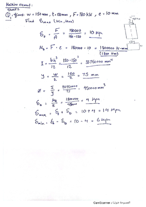Machine sheet(7-8) - Machine Elements Design - Studocu