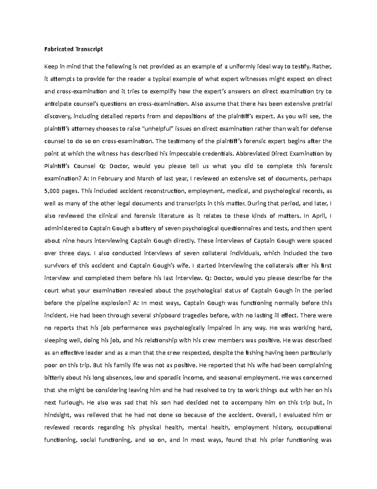 Fabricated Transcript - Fabricated Transcript Keep in mind that the ...