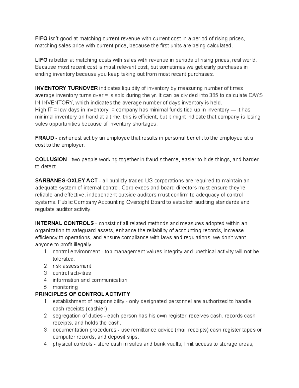 Psych 101 - Lecture notes all - FIFO isn’t good at matching current ...