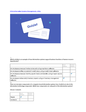Information Systems Management Quizit And Practice Test C724 Information Systems Management Studocu