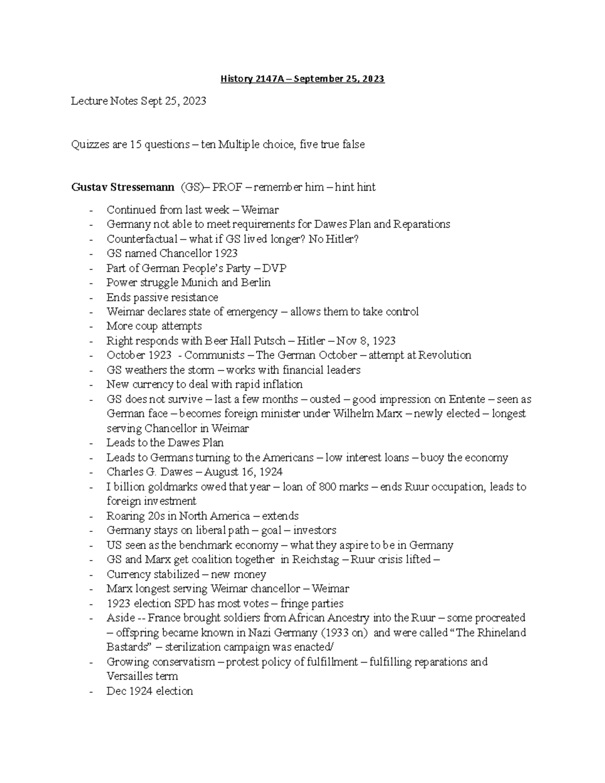 History+2147A+-+Lecture+Notes+-+September+25,+2023 - History 2147A ...