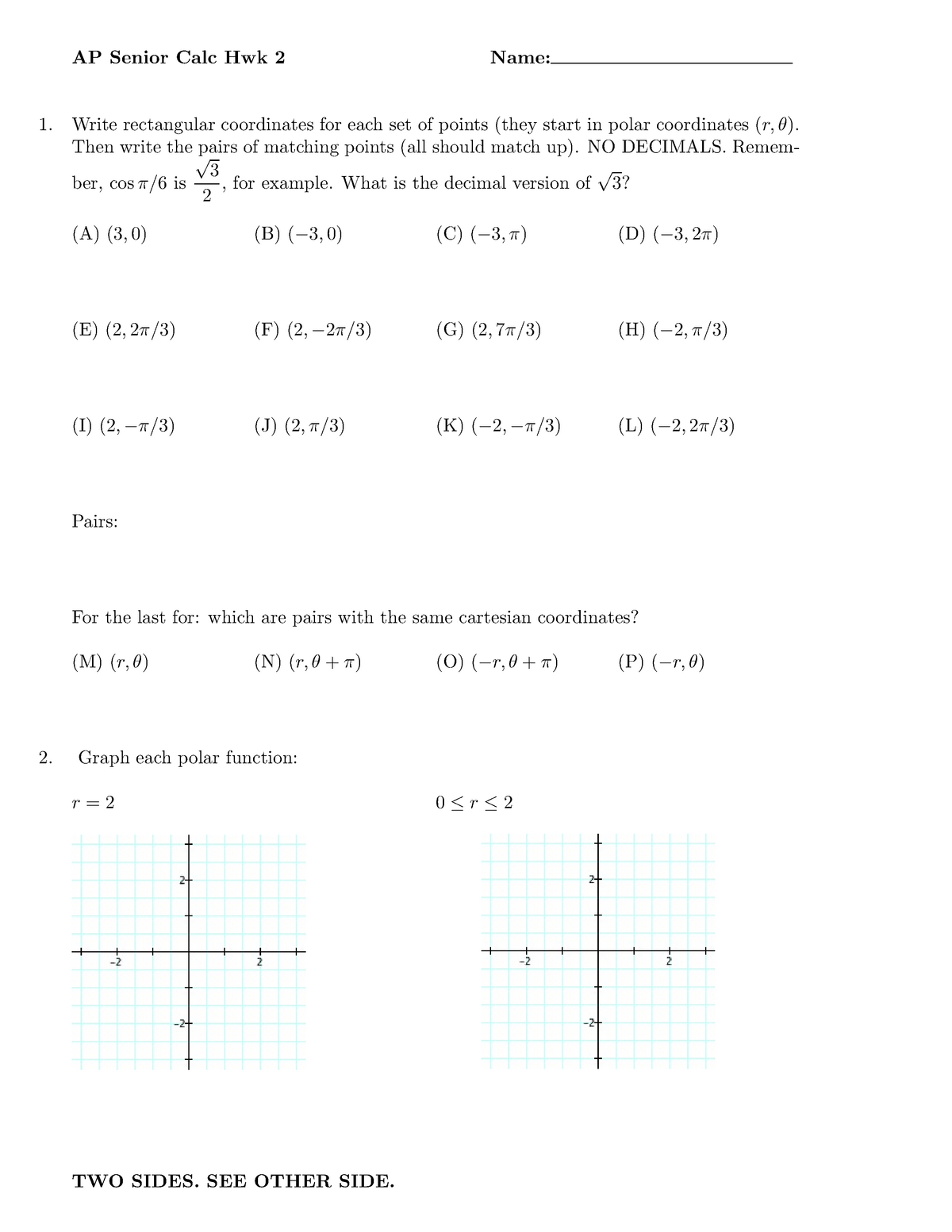 pre ap calculus day 8 homework answers