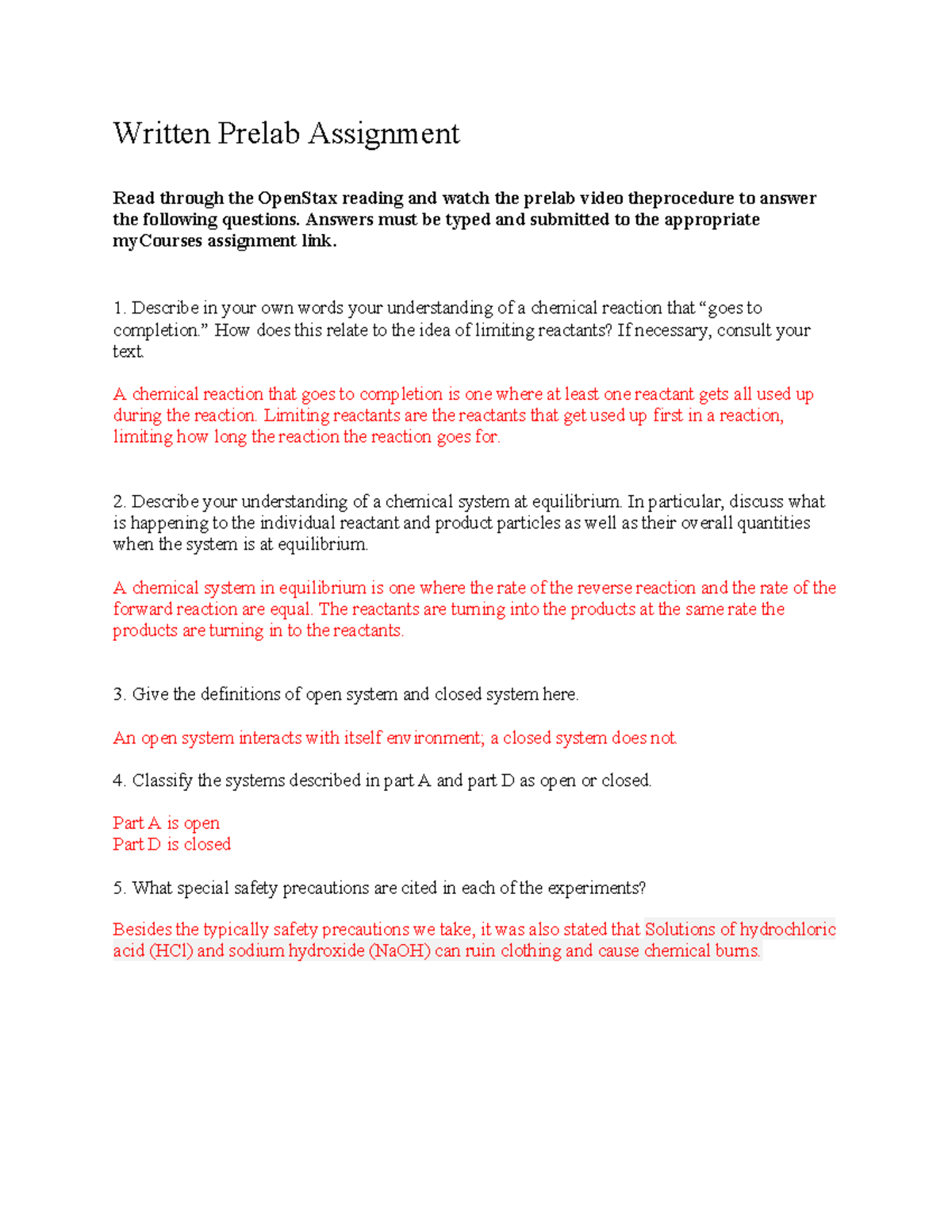 Chem 404 Lab #3 Prelab - Written Prelab Assignment Read through the ...