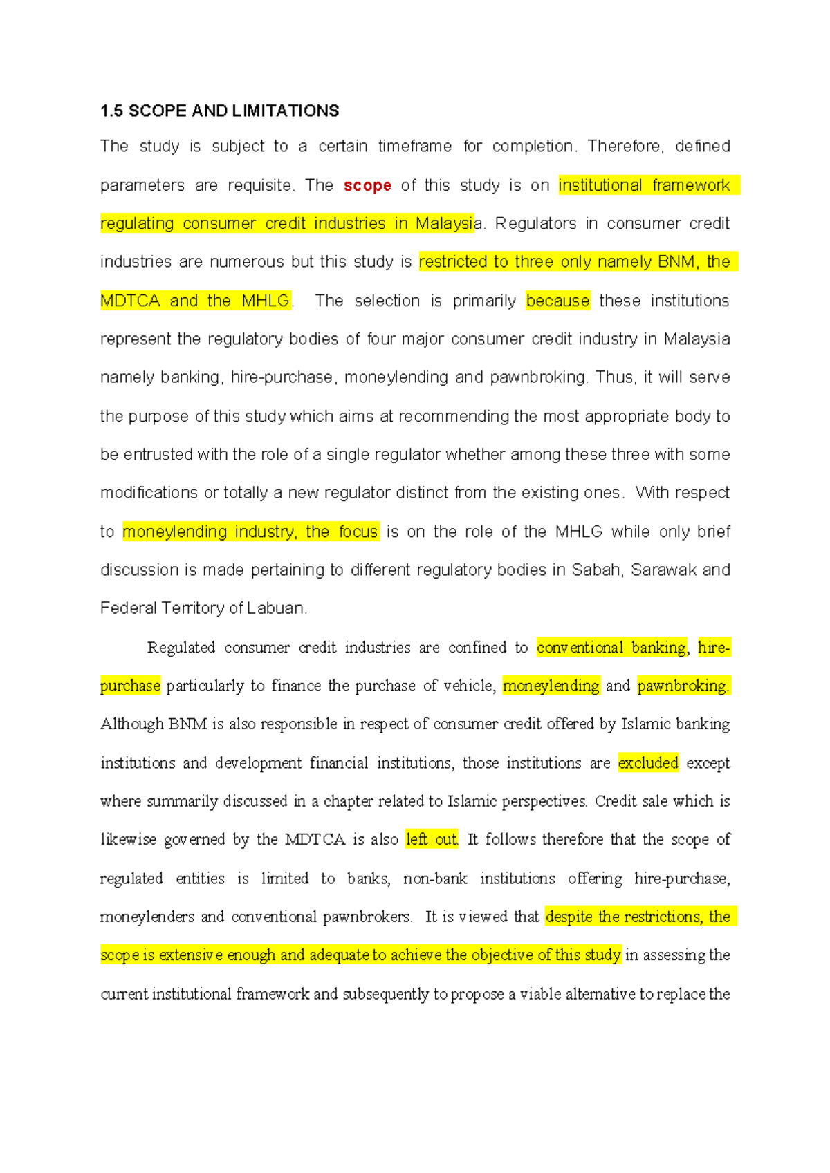 Sample scope limitation significance - 1 SCOPE AND LIMITATIONS The ...
