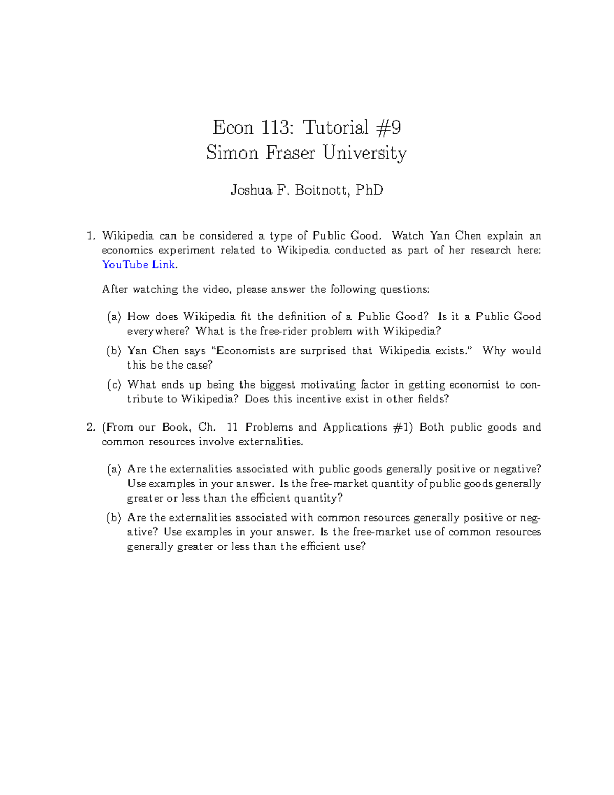 Econ113 Tut09 - ddddddddddd - Econ 113: Tutorial Simon Fraser ...
