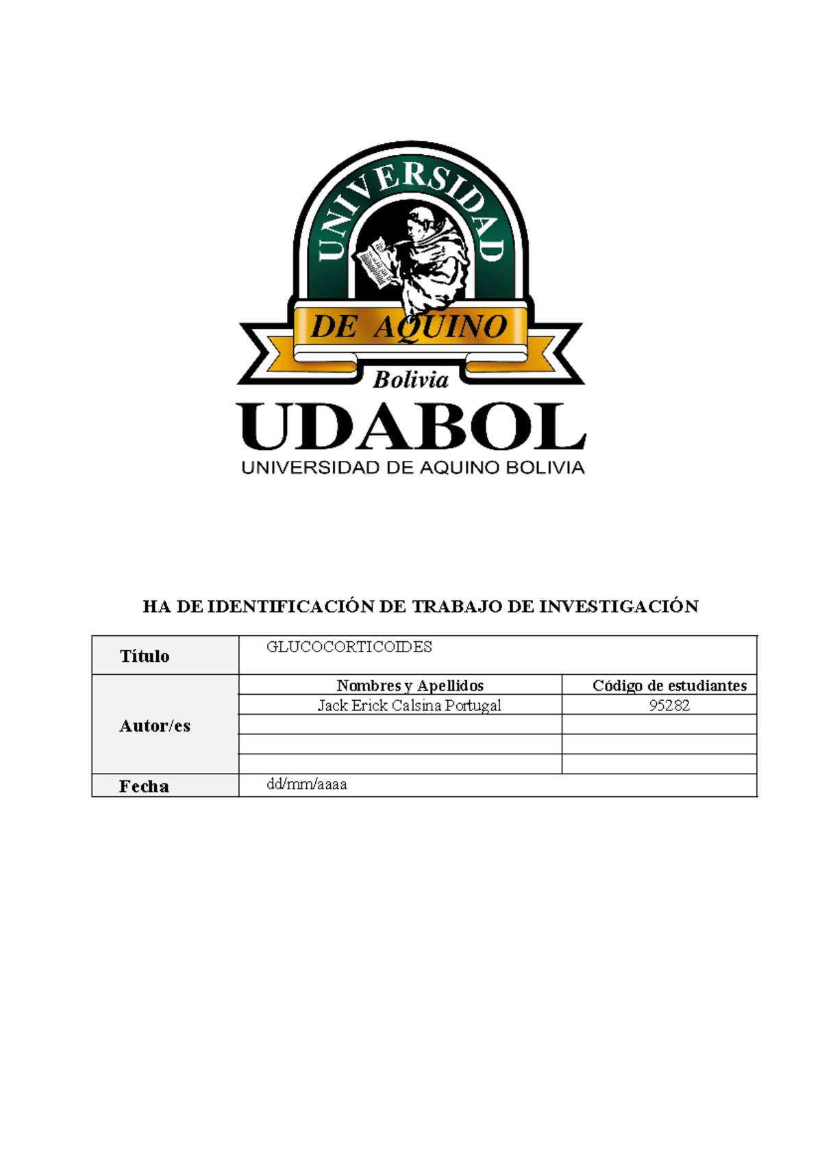 Glucocorticoides khklhjkhjk HA DE IDENTIFICACIÓN DE TRABAJO DE