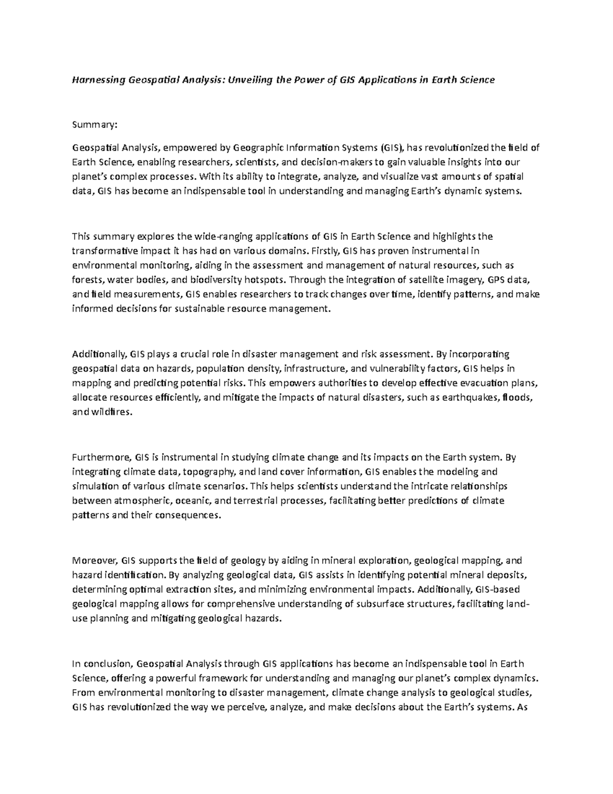 Harnessing Geospatial Analysis Unveiling The Power Of Gis