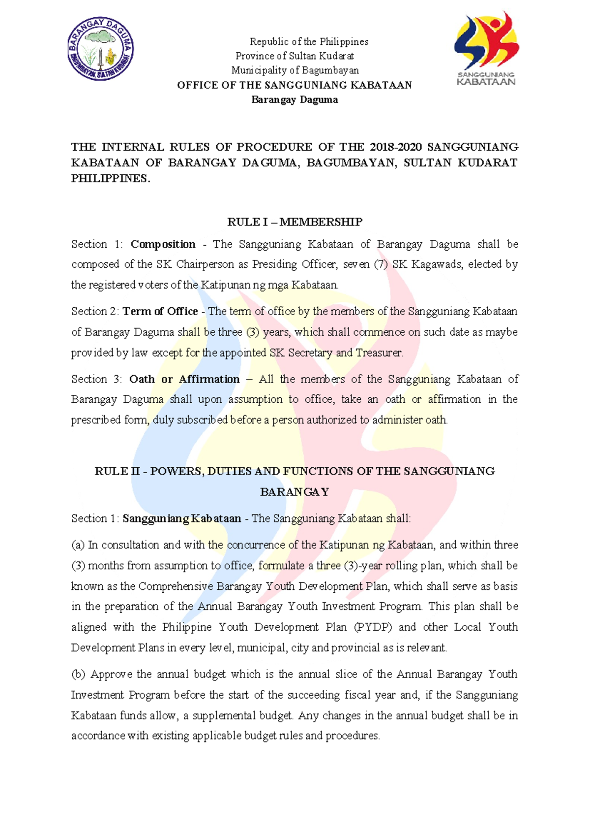 Internal Rules - Summary Principles Of Soil Science - Republic of the ...