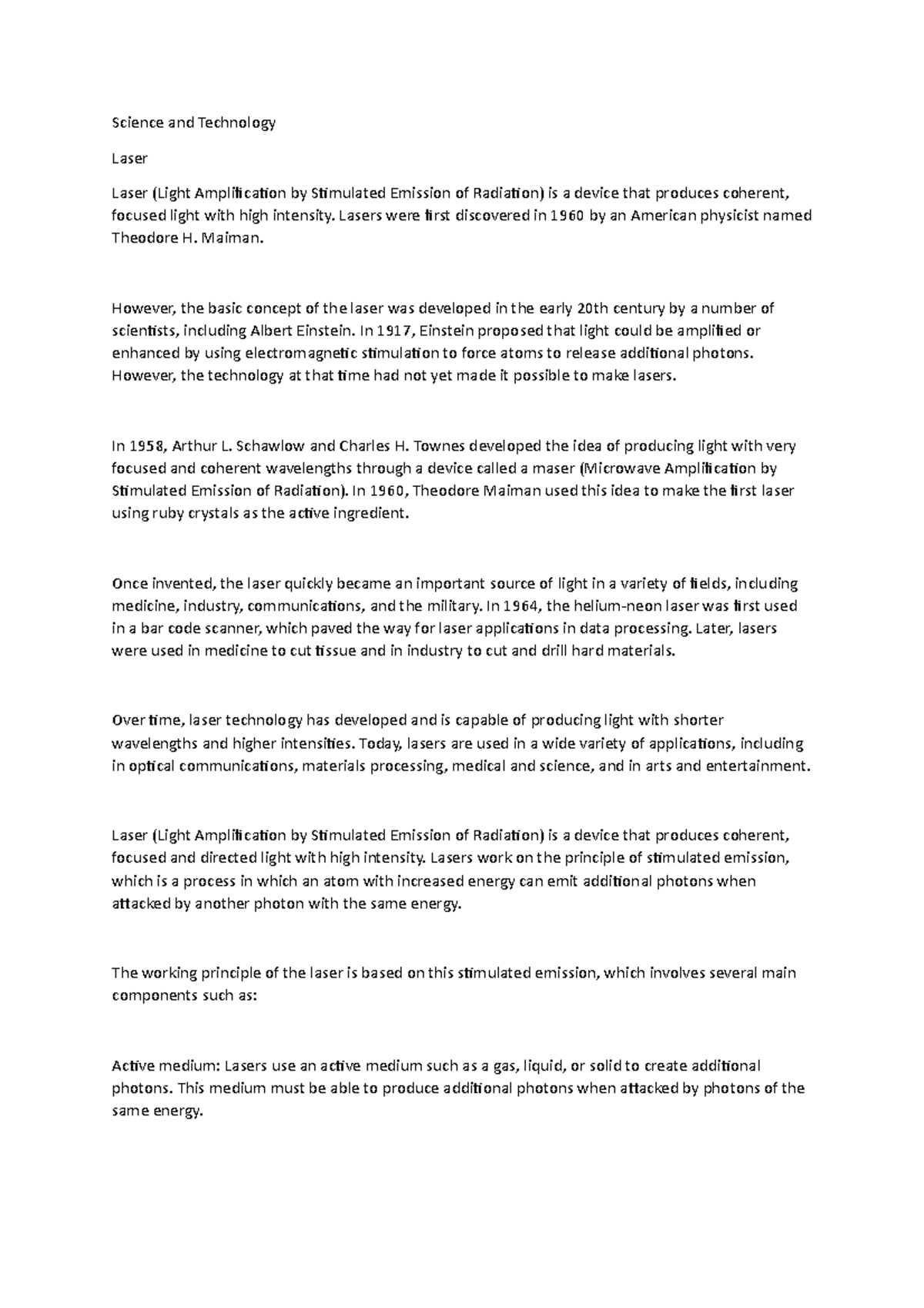 12. Laser Documentation of Material science and research about