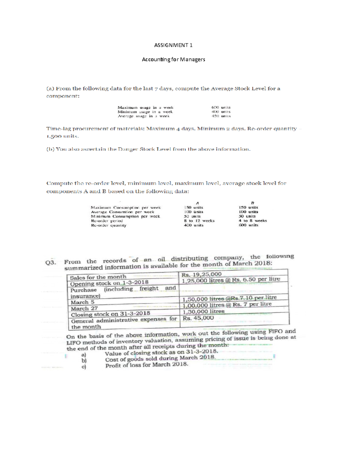 accounting for managers assignment pdf