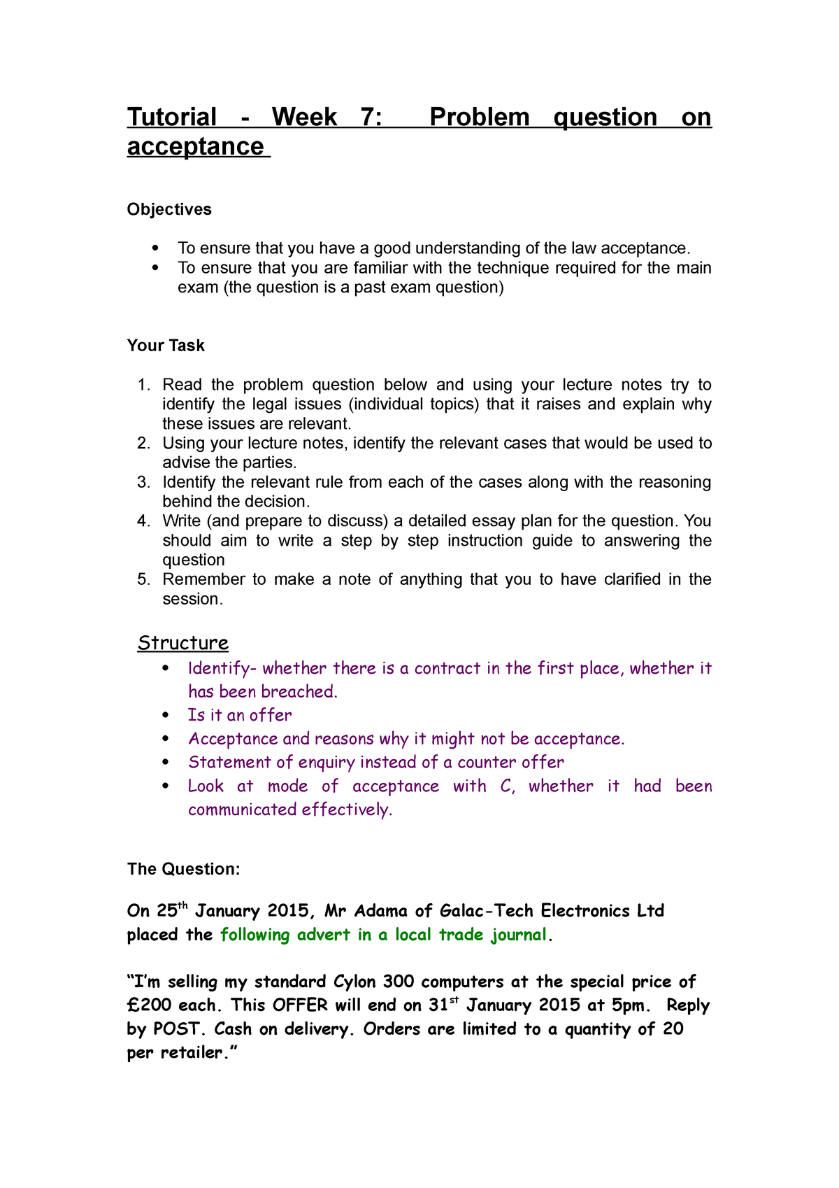 Tutorial 7 - Andre Naidoo - Tutorial - Week 7: Problem question on ...