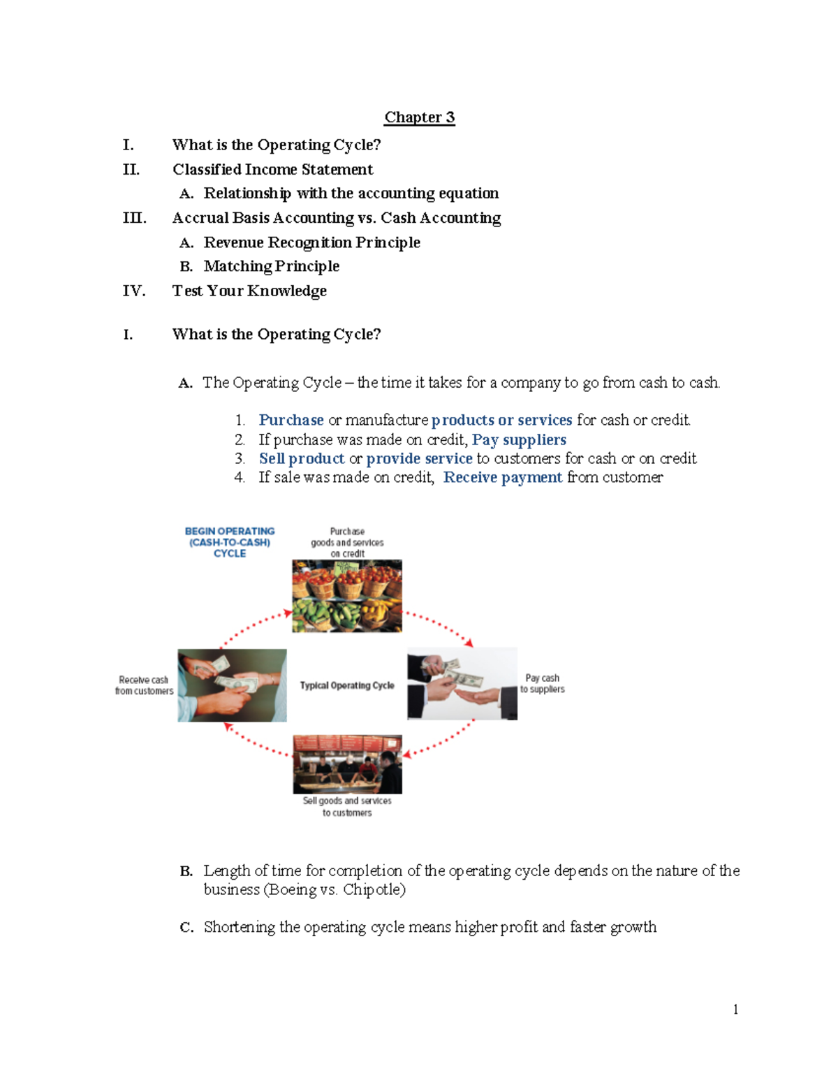 Chapter 3 - Students - Notes - Chapter 3 I. What is the Operating Cycle ...