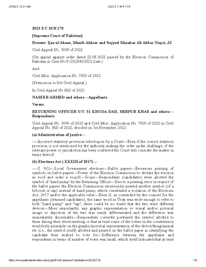 2023 SCMR 1 - Case Laws on the judgements of Supreme Court - 2023 S C M ...