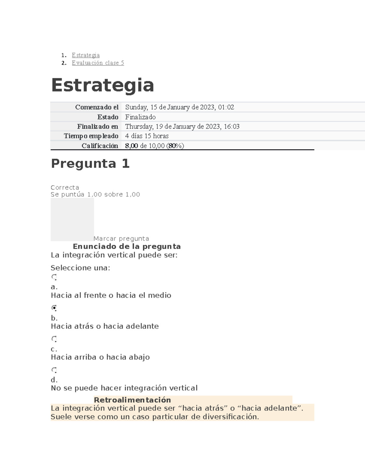 Evaluacion Resultados Clase 5 - Estrategia Evaluación Clase 5 ...