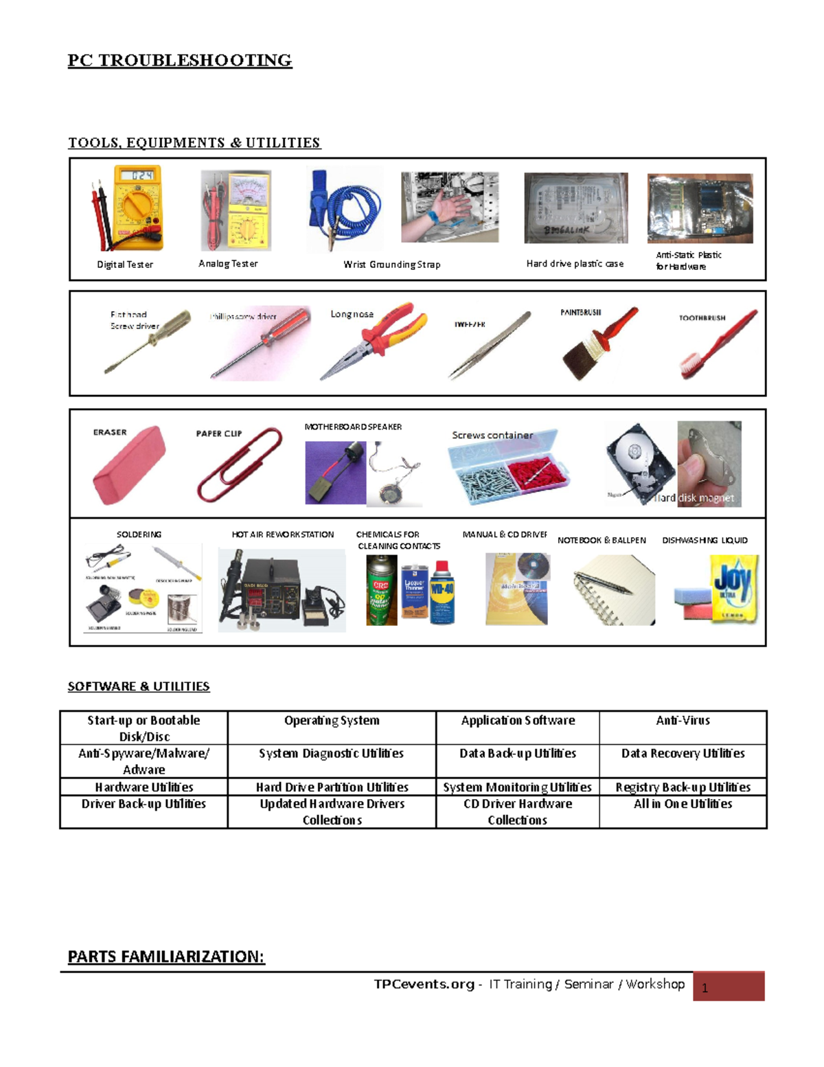 PC Troubleshooting Workshop Handout - 2003 Final - PC TROUBLESHOOTING ...