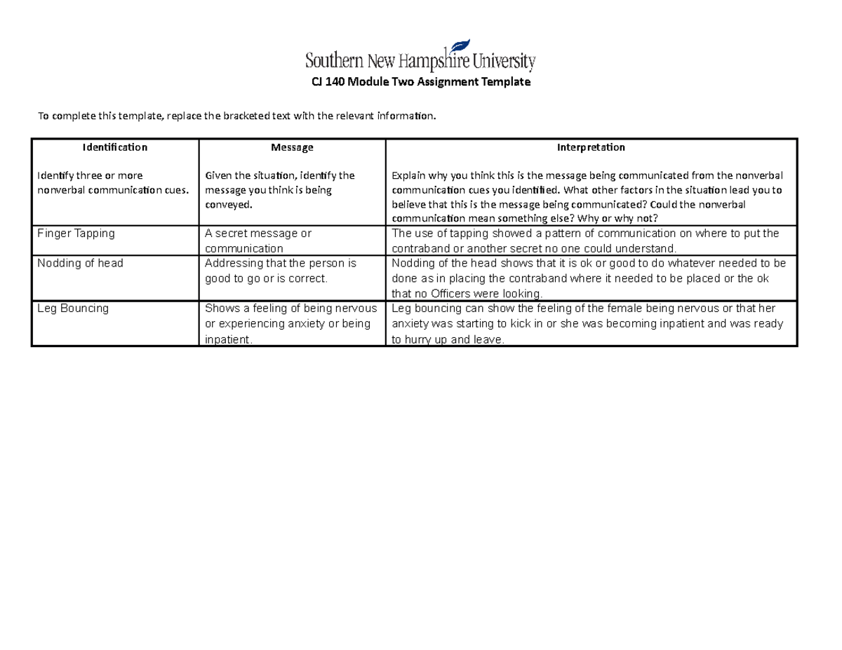 CJ 140 Module Two Assignment Template - Identification Identify three ...