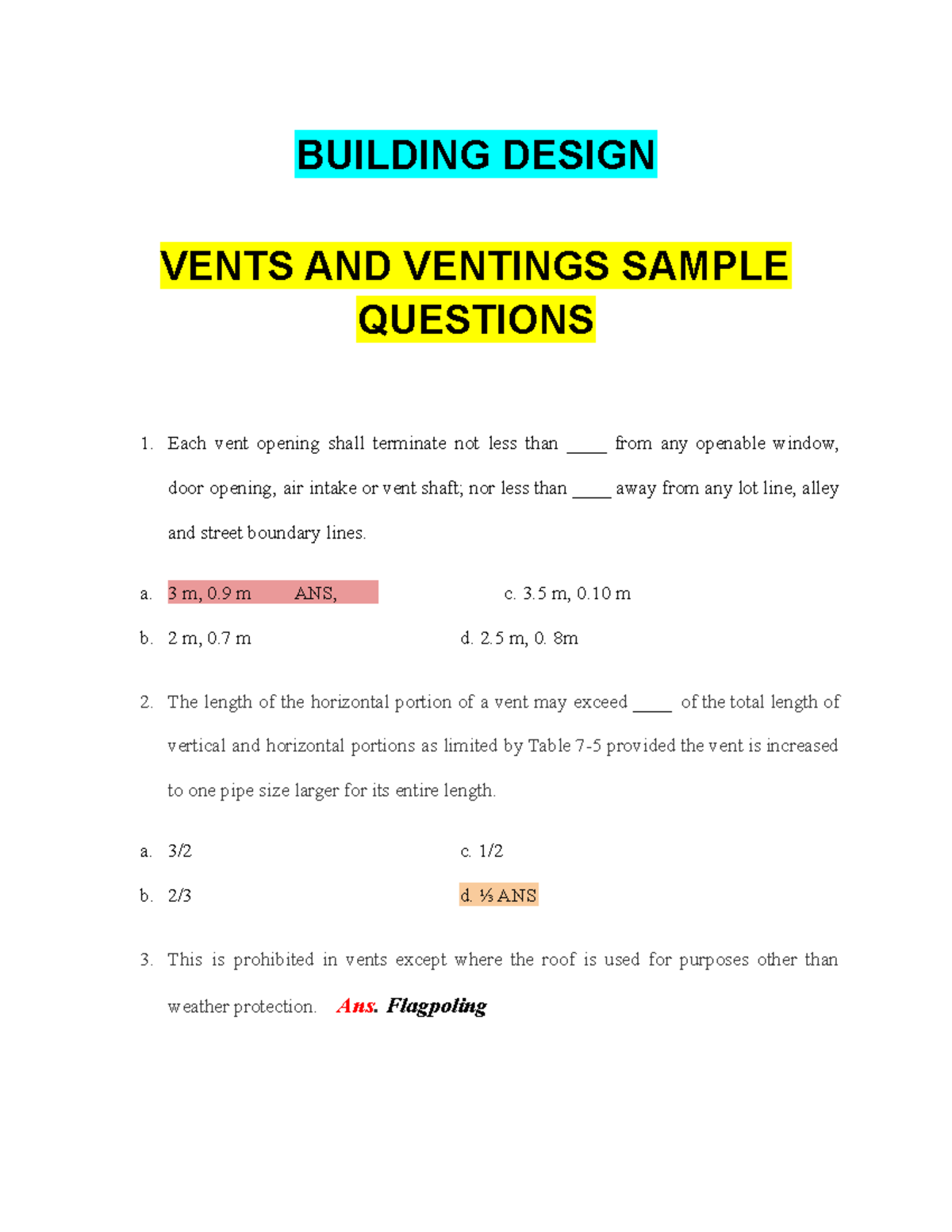 Building Design - Vents AND Ventings - BUILDING DESIGN VENTS AND ...