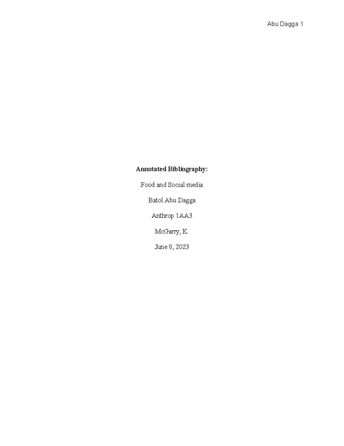 Annotated Bibliography - Annotated Bibliography: Food and Social media ...