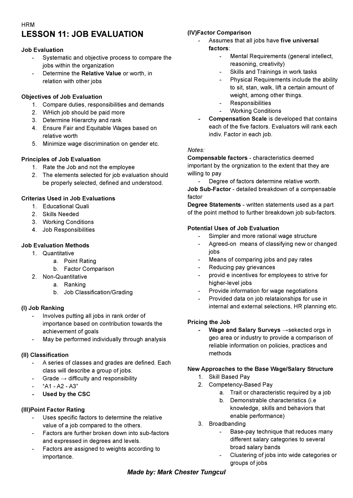 hrm-lesson-11-job-evaluation-hrm-lesson-11-job-evaluation-job