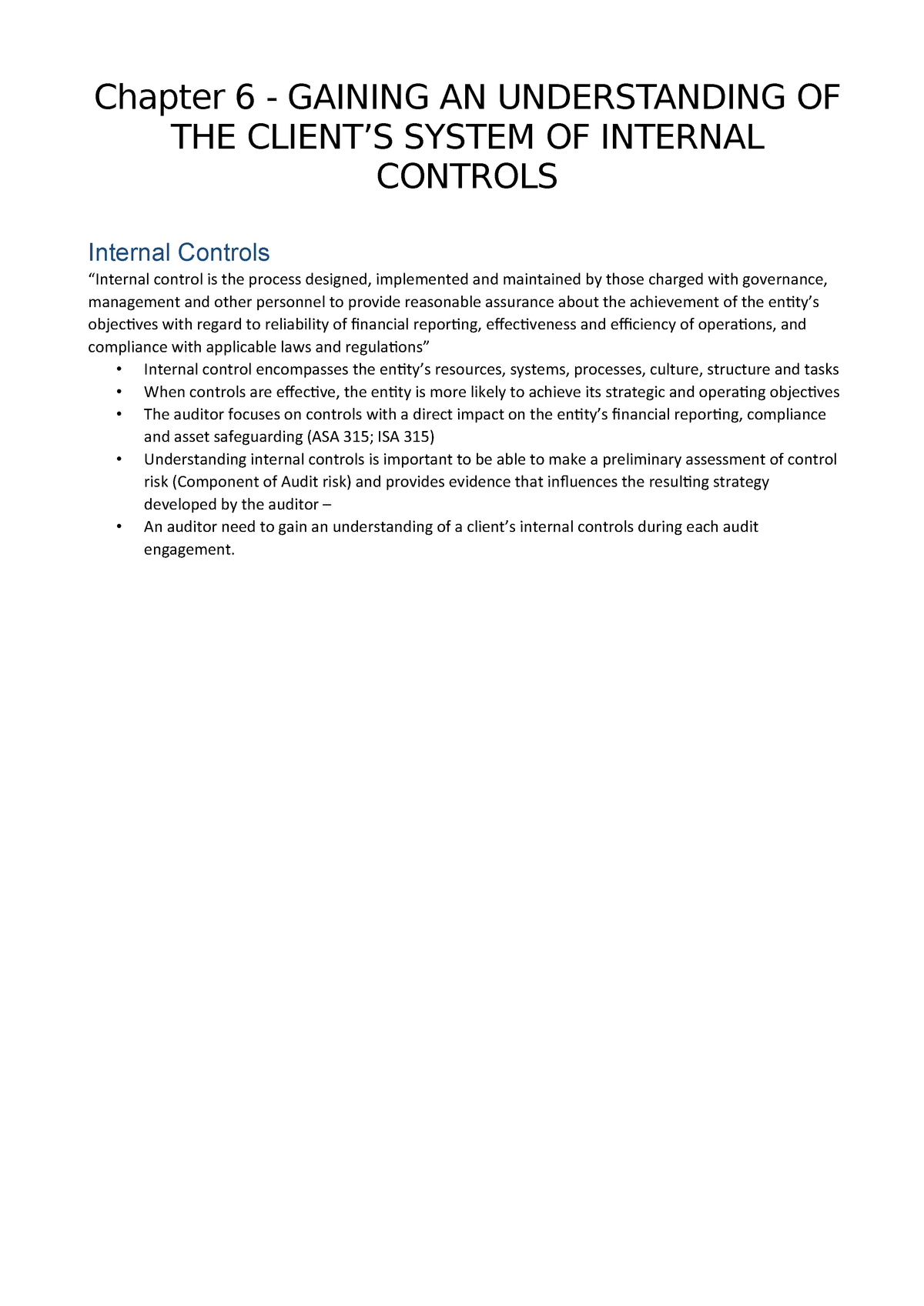 Chapter 6 Understanding Of Internal Controls Bao3306 Vu - 