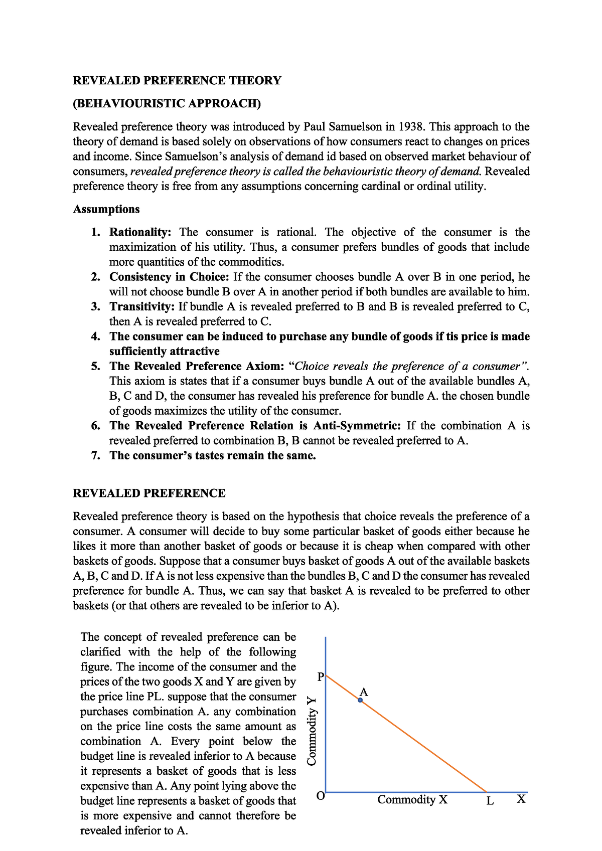 Revealed Preference Theory Strong Ordering Weak Ordering Consumer ...