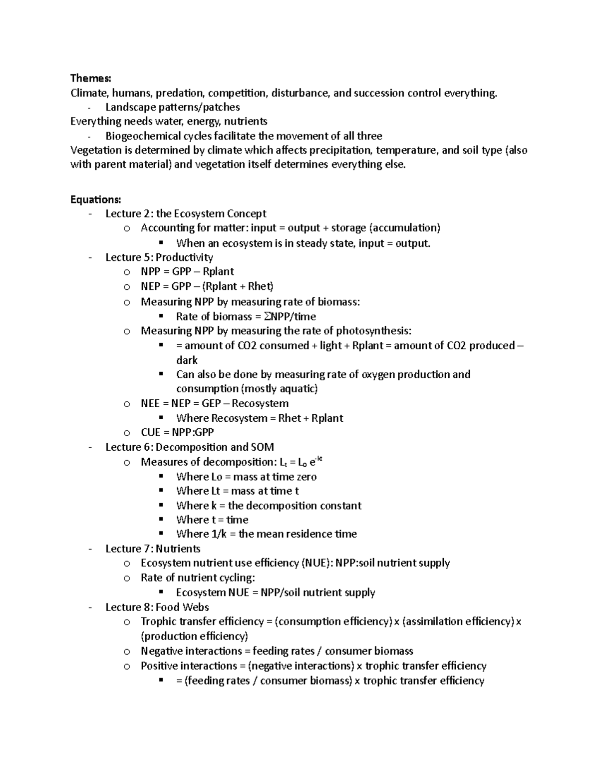 Final Exam Review Paper required reading. Themes Climate, humans