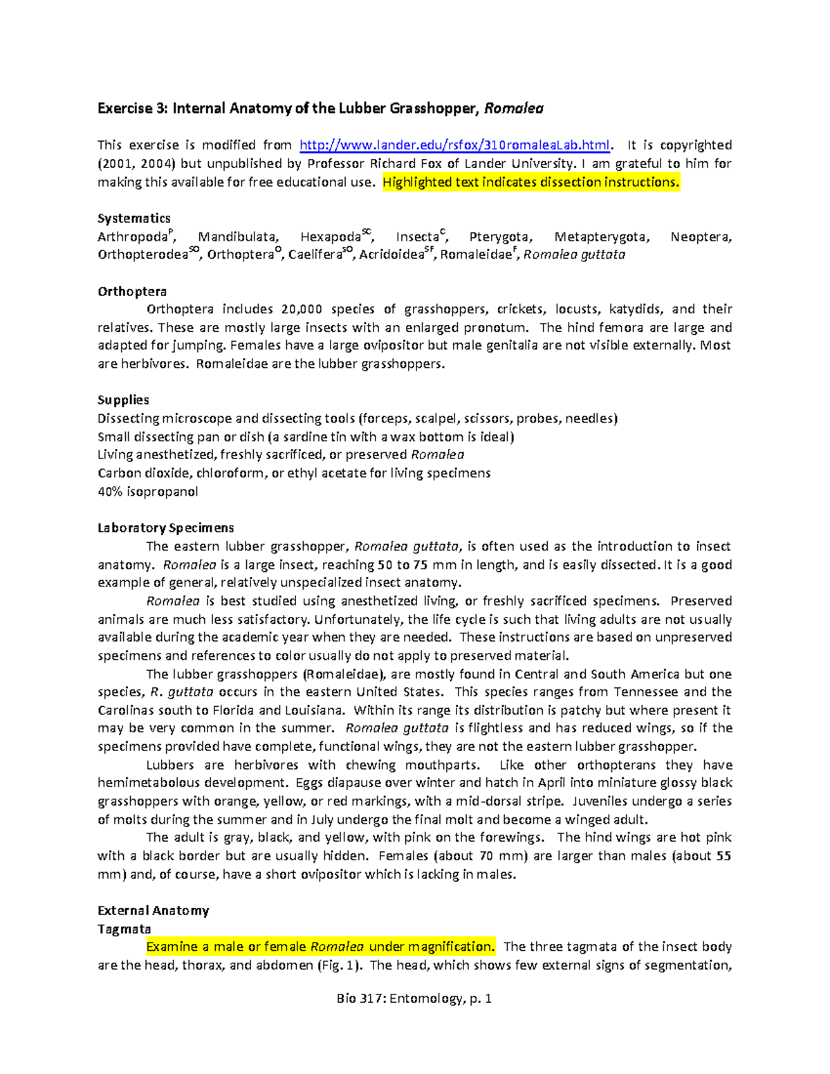 Lab 1 Dissection Work Through Exercise 3 Internal