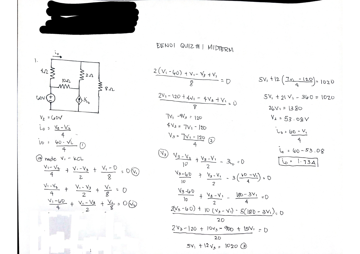 Electrical-QUIZ1- Midterms - Elementary Electrical Engineering (Lec ...