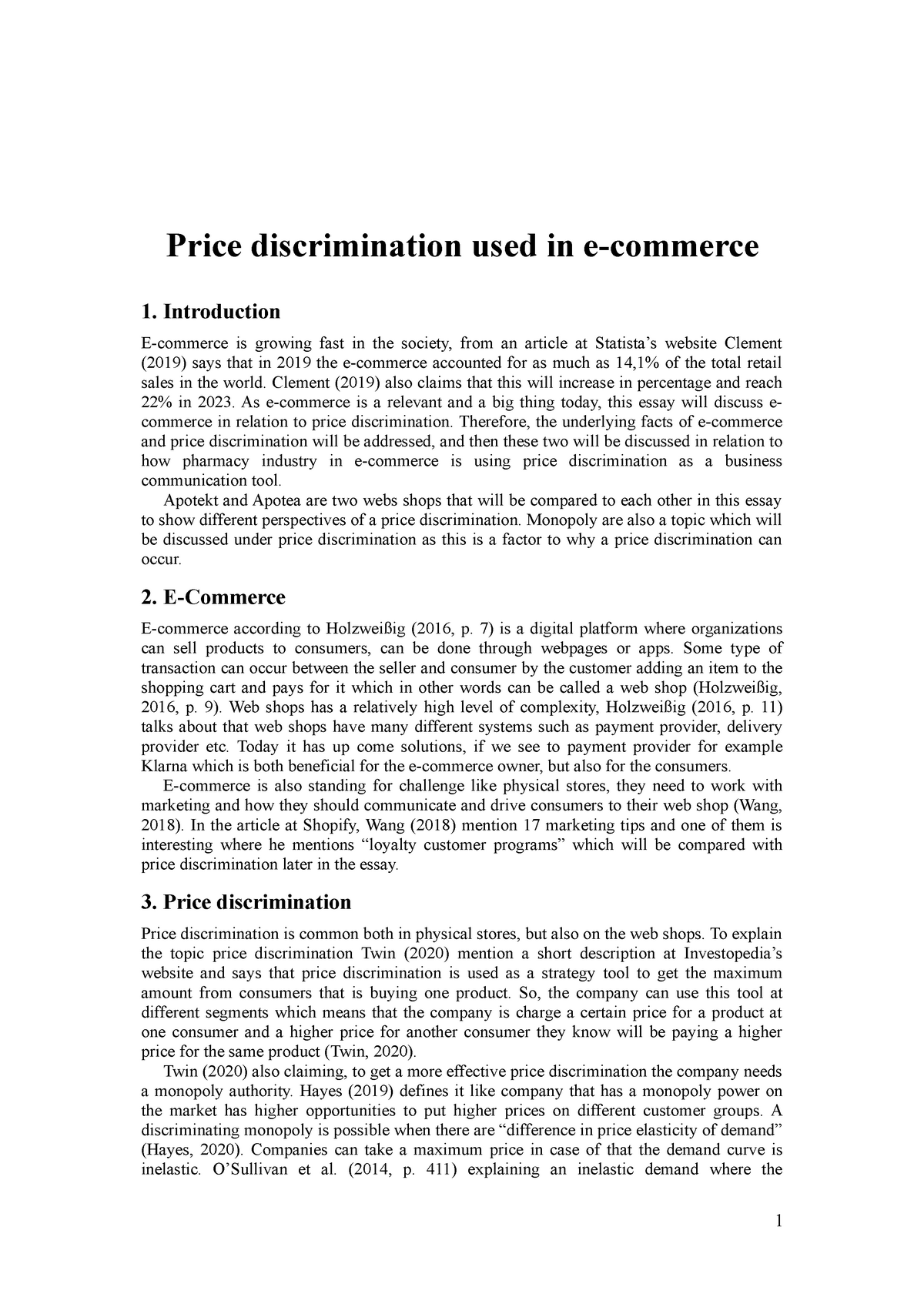 price discrimination essay