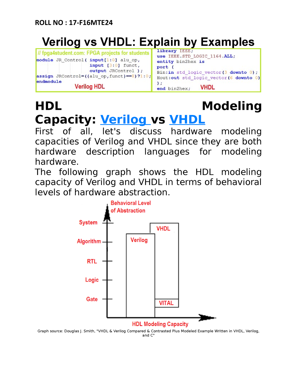 Verilog Vs VHDL - Home Work - Verilog Vs VHDL: Explain By Examples HDL ...