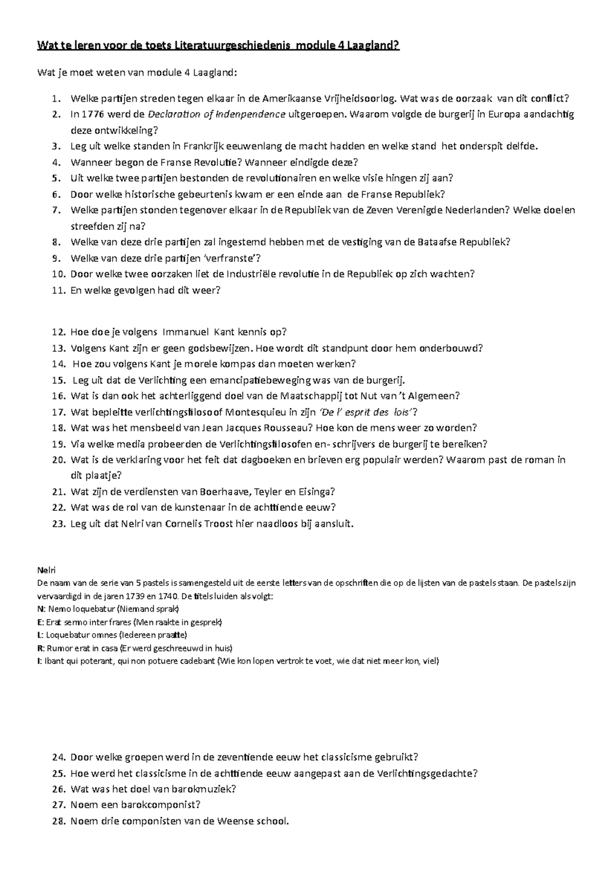 Leerdoelen Module 4 (1) Vwo5 - Wat Te Leren Voor De Toets ...