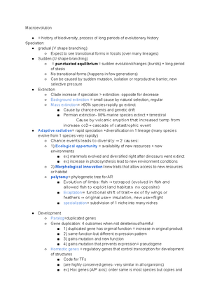 BIOL1001 Learning Objectives Week 3 - Sc/Biol 1001 - Yorku - Studocu