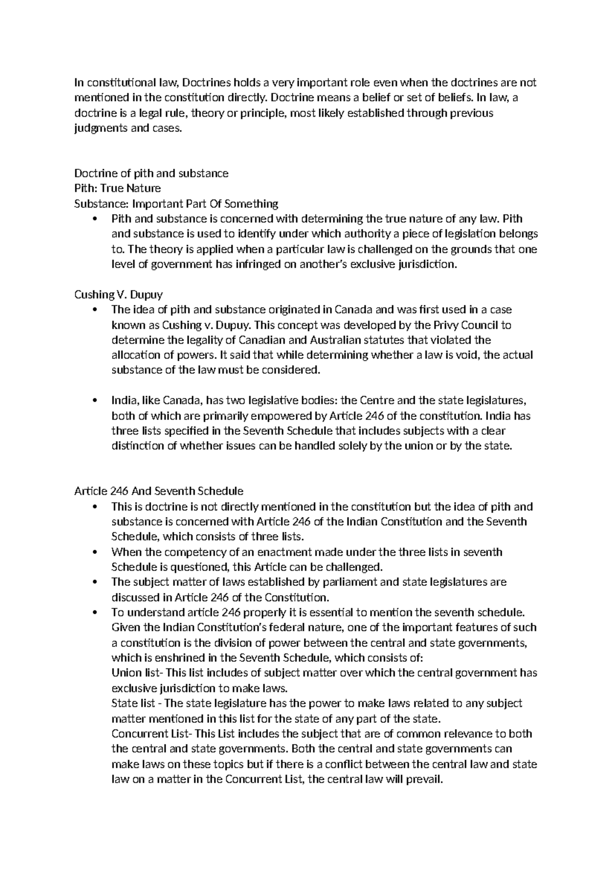 Doc19 - In constitutional law, Doctrines holds a very important role ...