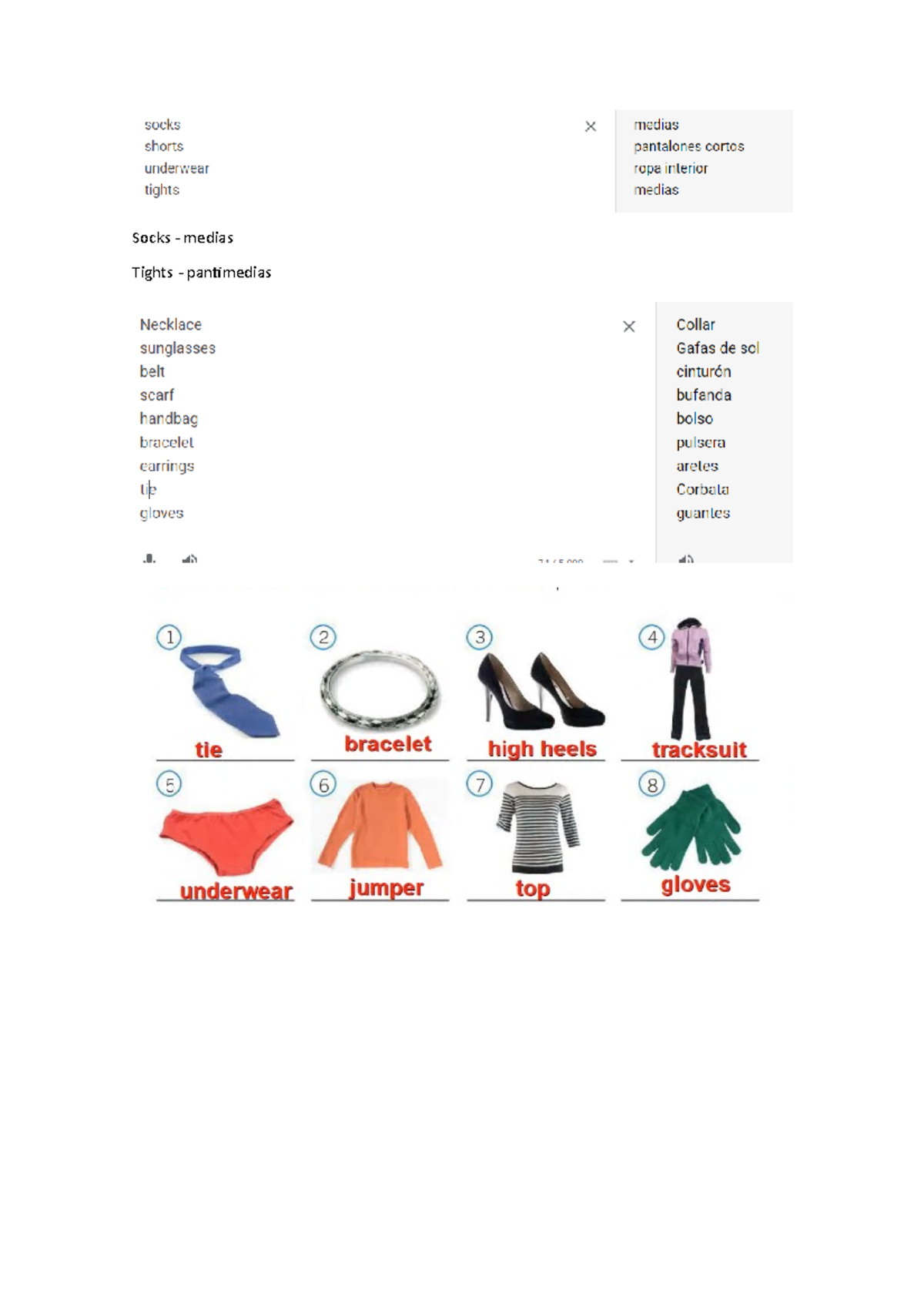 Class 5 Ingles cambridge Socks medias Tights pantimedias Going to = gonna Studocu