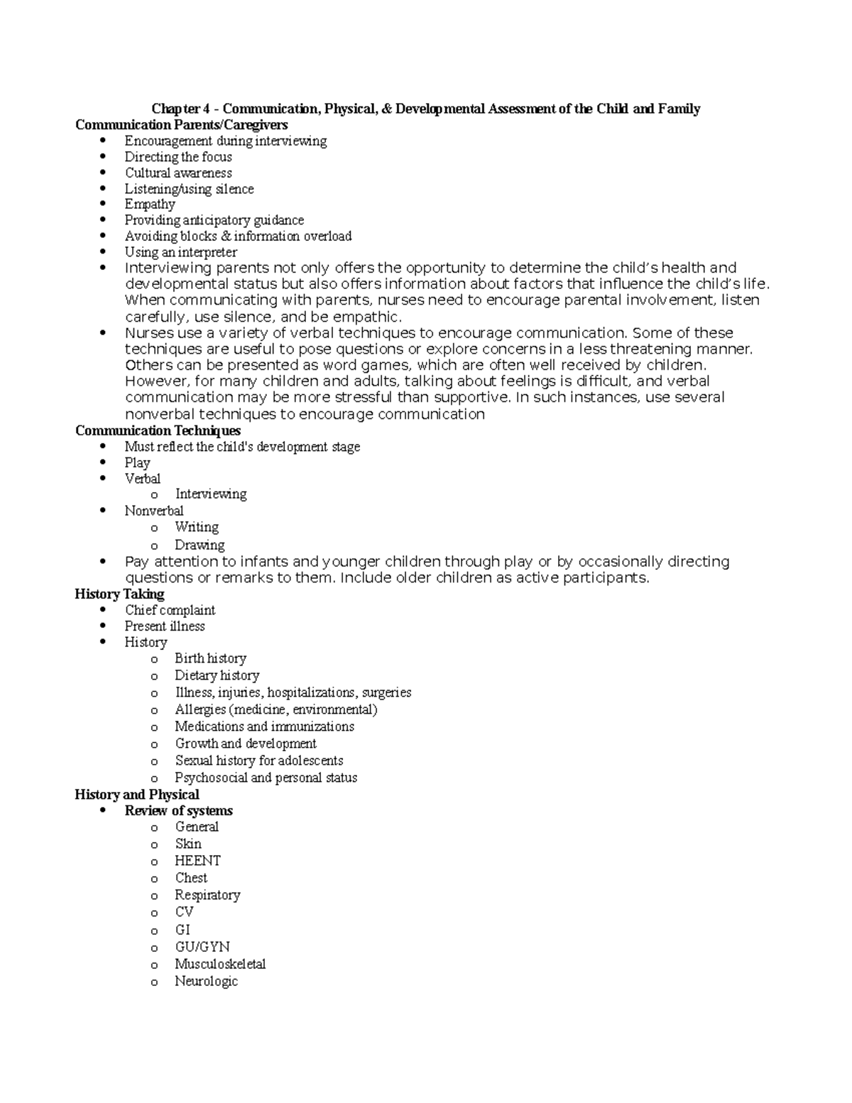 Chapter 4 - Communication, physical, developmental assessment - Chapter ...