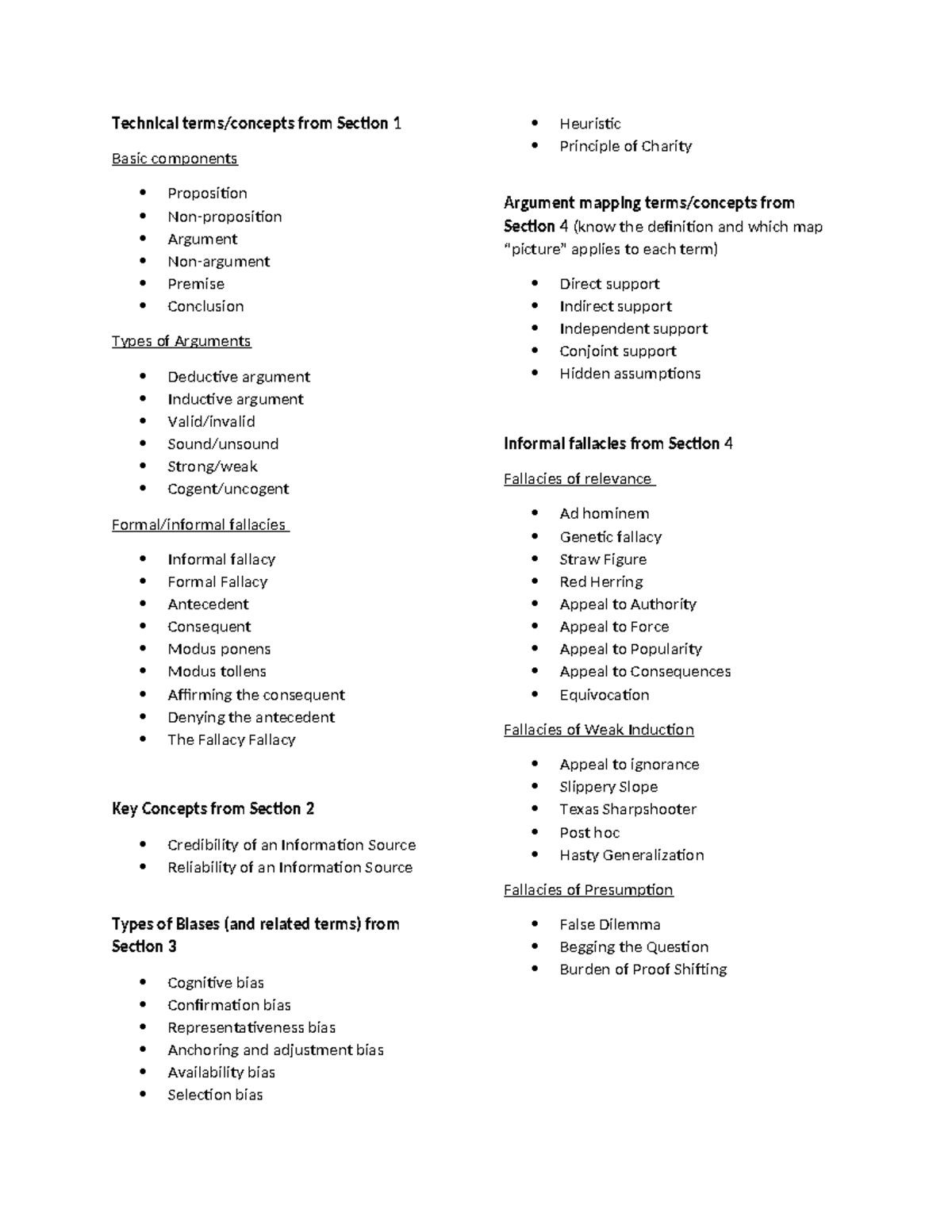 Key terms from D265 - Technical terms/concepts from Section 1 Basic ...